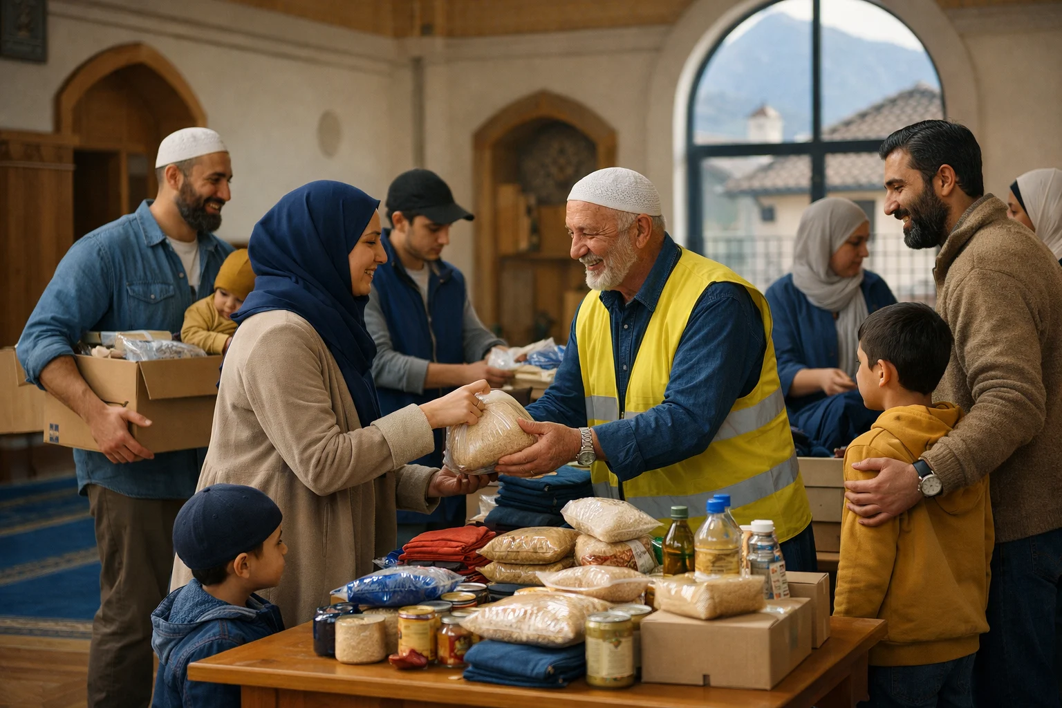 Comunità riunita per attività religiose e sociali nella moschea di Bolzano