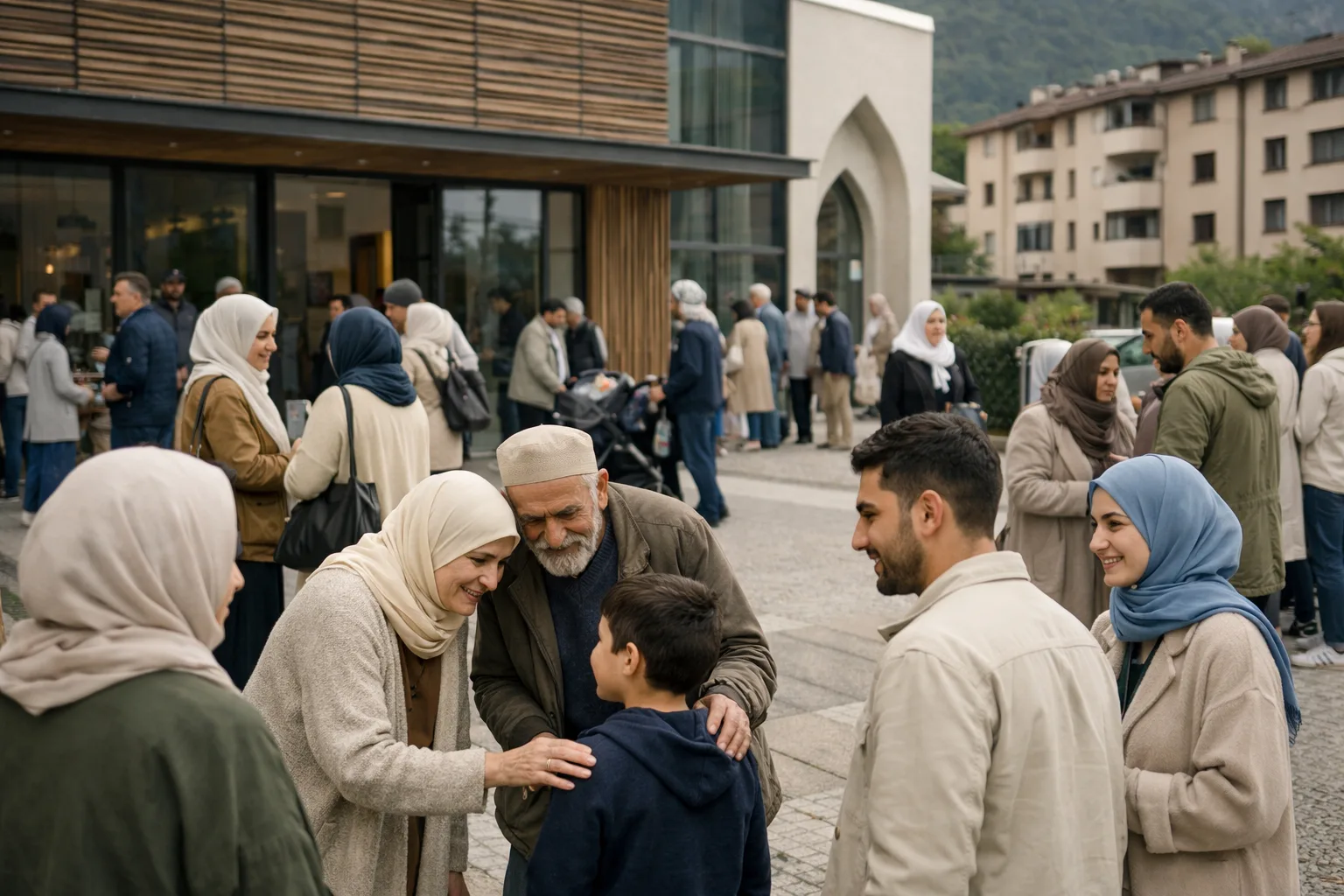 Comunità musulmana a Bolzano in un momento di incontro e dialogo